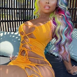 NWT!  Fashion Nova Electric Ribbed Mini Dress